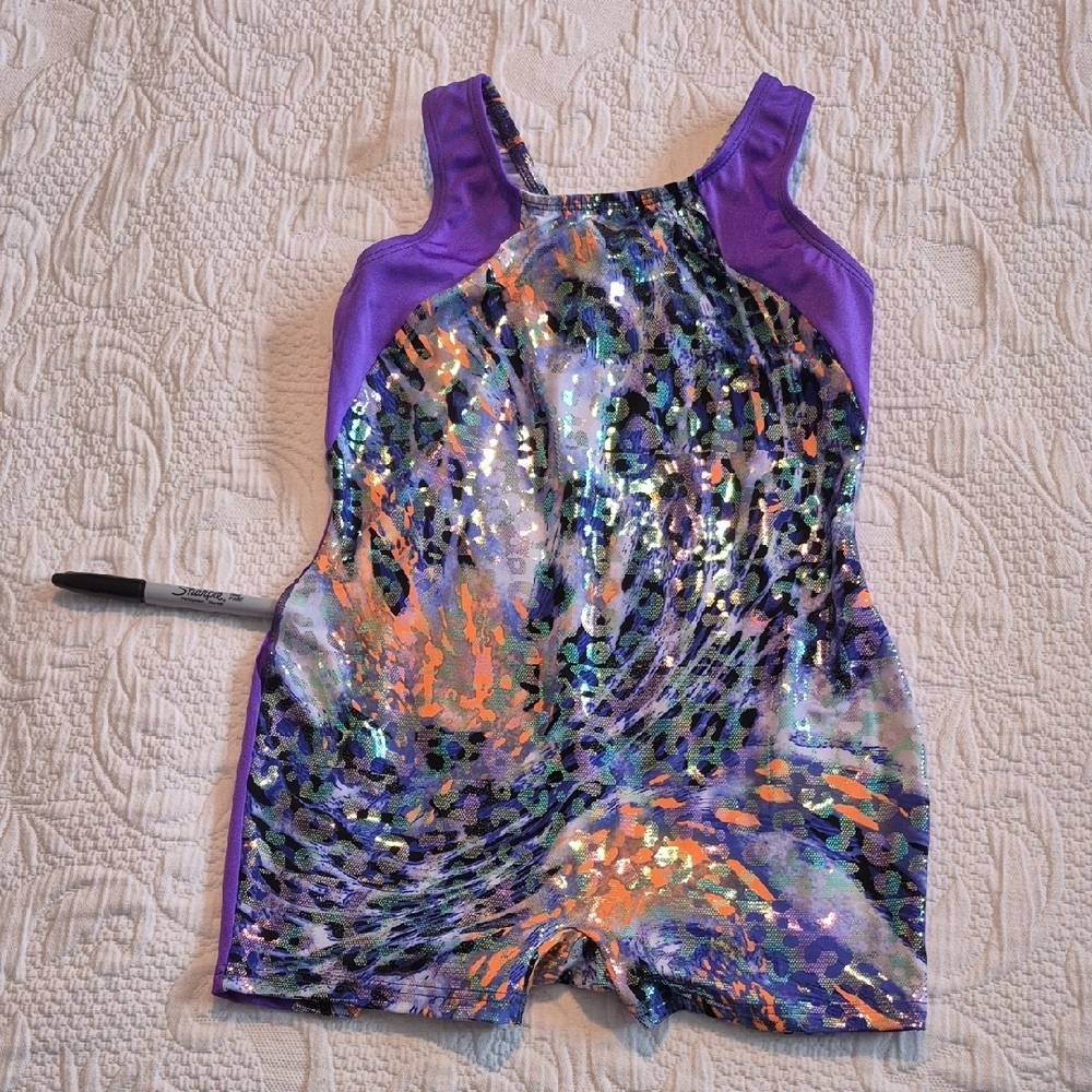 Body Wrappers girls 12-14 leotard, has seam defect, not sewn needs mend New
